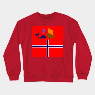 Sporty Norway Design on Red Background Crewneck Sweatshirt